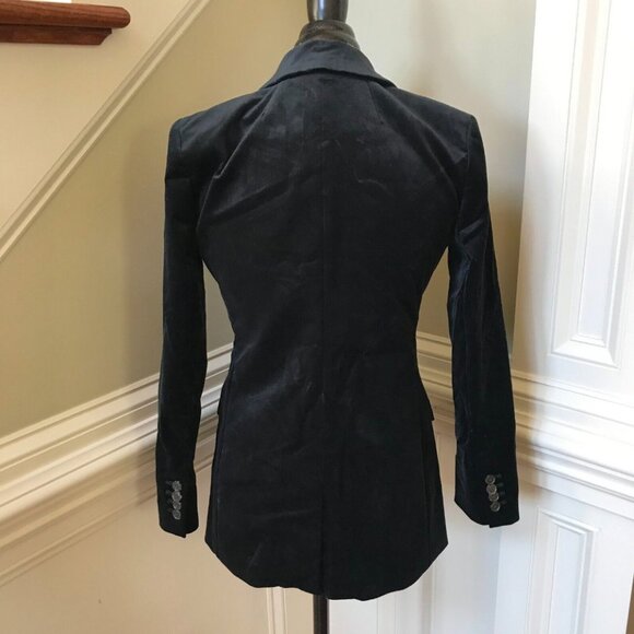 NWT JCrew Willa Velvet Blazer Jacket Womens 2 Black Stretch One Button Coat NEW - Picture 11 of 13